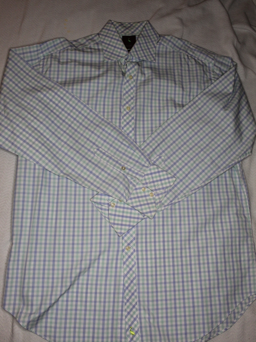 TaylorByrd Men's XL Checkered Long Sleeves 100% Cotton Dress Shirt